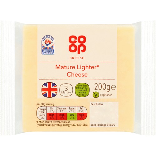 Co Op British Mature Lighter Cheese 200g Compare Prices Where To