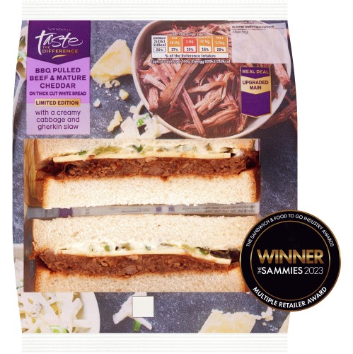 Sainsbury S Bbq Beef Brisket Sandwich Taste The Difference Compare