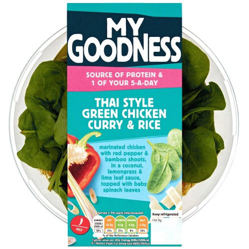 Sainsbury S My Goodness Thai Style Green Chicken Curry Rice 380g