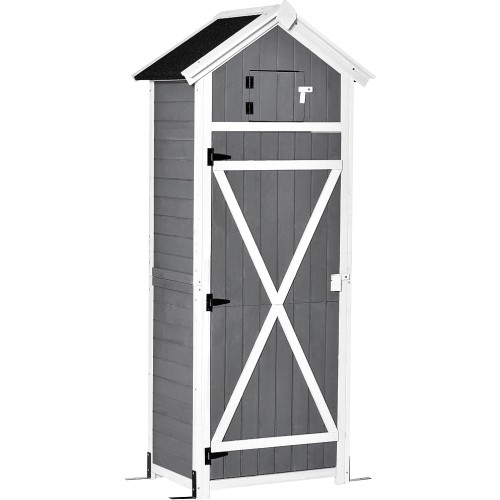 Outsunny Grey Wooden Storage Shed Compare Prices Where To Buy