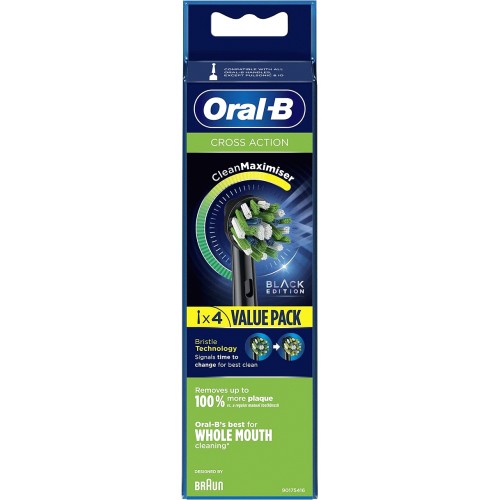 oral b pro cross action toothbrush heads black