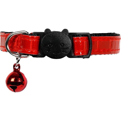 Diamante Cat Collar with Bell - Red