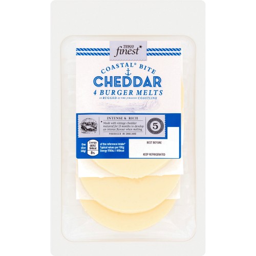 Tesco Finest 4 Coastal Bite Cheddar Burger Melts (160g) - Compare ...