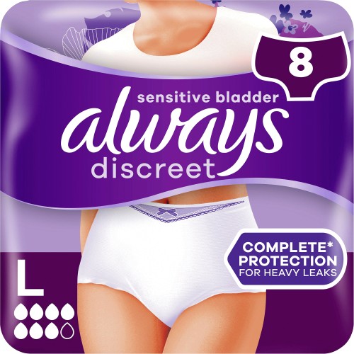 Discreet Boutique Underwear Incontinence Pants Plus Medium Black