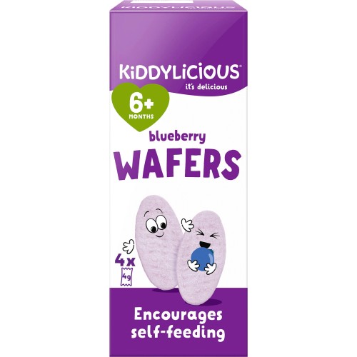 Kiddylicious Wafers, Strawberry, Baby Snack, 6 Months+, Multipack, 10x4g