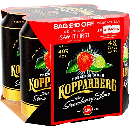 Kopparberg Premium Cider With Strawberry And Lime 4 X 330ml Compare Prices And Where To Buy 7347