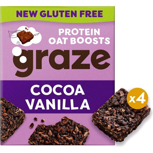 Graze Protein Cocoa Vanilla Gluten Free Snack Bars (4 x 141g) - Compare ...