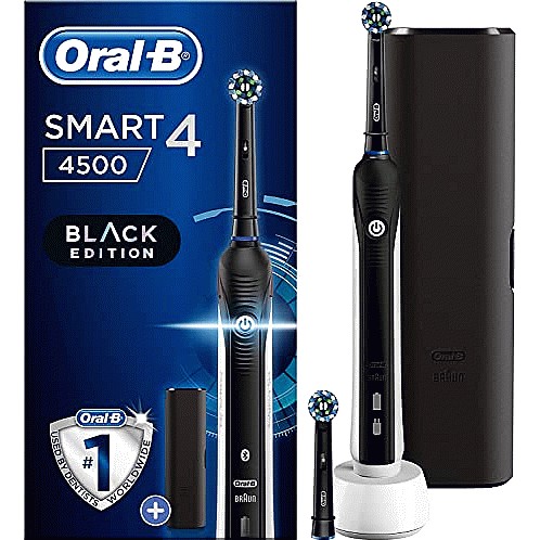 Oral-B Smart 4900 Duo Pack of Two Electric Toothbrushes, Black & Pink