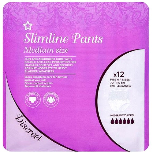 Superdrug Super Incontinence Pants Extra Large x12, Bladder Weakness  Discreet Pants