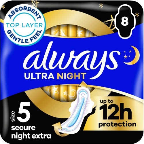 Always Maxi Profresh Night Sanitary Towels Without Wings 9 Pads