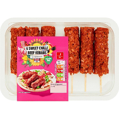 Sainsburys Summer Edition Sweet Chilli British Beef Kebabs 6 X 360g Compare Prices And Where 5061