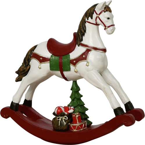 Traditional Christmas Rocking Horse Ornament White Compare Prices Where To Buy Trolley