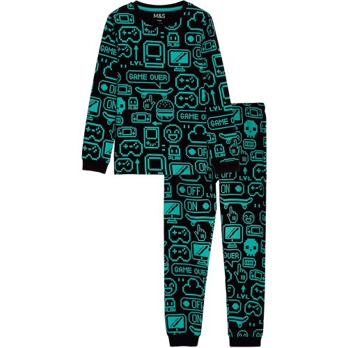 M S Gaming Pyjamas 8 9 Years Green Compare Prices Where To Buy