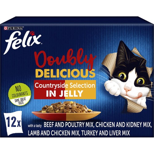 Felix Doubly Delicious Meat Cat Food (12 x 100g) Compare Prices