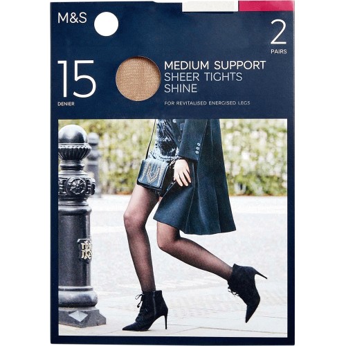 M&S Collection Womens 15 Denier Matt Tights, Medium, Rose