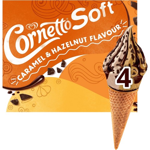 Cornetto Soft Caramel And Hazelnut Ice Cream Cones 4 X 140ml Compare Prices And Where To Buy