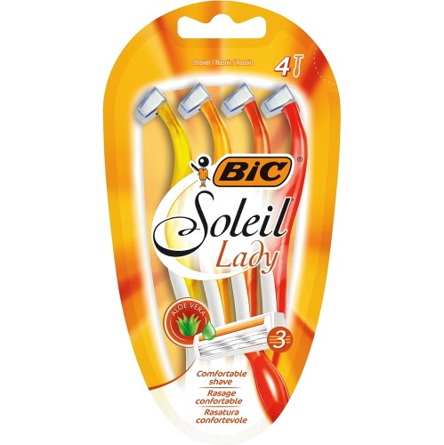 BIC Soleil Colour Collection Sensitive Skin Women's Disposable Razors,  3-Blade, 8-Count, Lubricating Strip with Aloe and Vitamin E for a Smooth  Glide, Pack of 8 