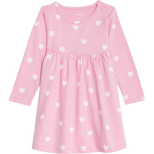 M S Heart Dress 9 12 Months Pink Compare Prices Where To Buy Trolley