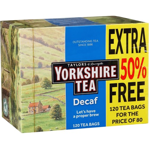 Yorkshire Decaf Teabags 80 per pack, British Online