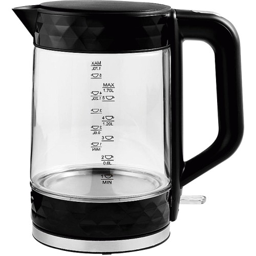 Black diamond shop glass kettle