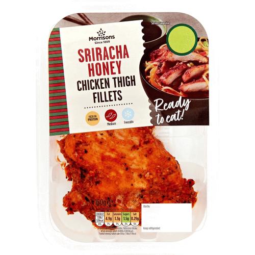 Morrisons Sriracha & Honey Cooked Chicken Thigh Fillets (180g ...