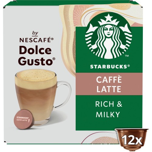 New Starbucks Caffe Latte By Nescafe Dolce Gusto Coffee Pods | 12 Pods  121.2g 