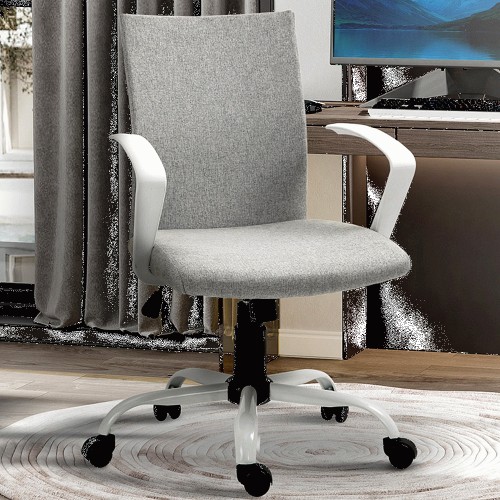 Kroft Grey Linen Swivel Office Chair Compare Prices Where To