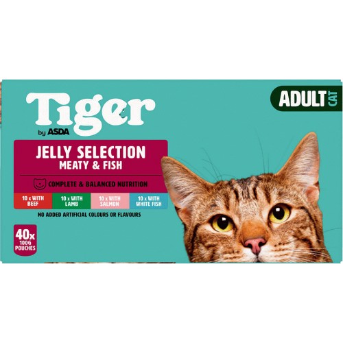 Tiger by ASDA Pate Selection With Fish Adult Cat Food 8x100 Compare Prices Where To Buy Trolley