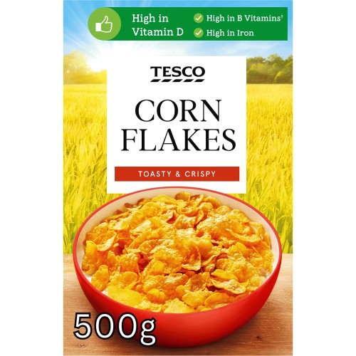 Tesco Honey Nut Corn Flakes Cereal 500G