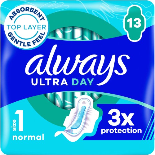 Always Ultra Sanitary Towels Day & Night (Size 3) Wings x18 Pads - Boots