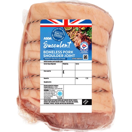 Asda Succulent British Pork Boneless Shoulder Joint Typically 19kg Per Kg Compare Prices