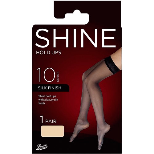 Boots Ultra Shine 10 Denier Hold Ups Black Small Medium - Compare