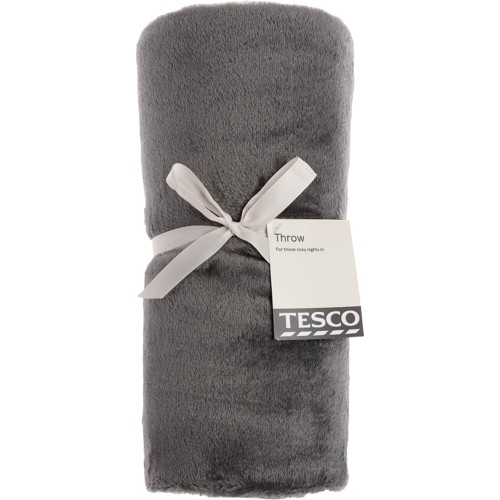 Tesco Greige Ruched Fur Throw Compare Prices Where To Buy Trolley