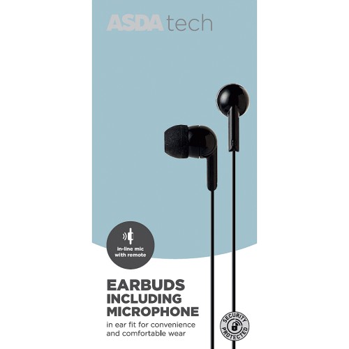 ASDA Tech Wired Earbuds Black Compare Prices Where To Buy