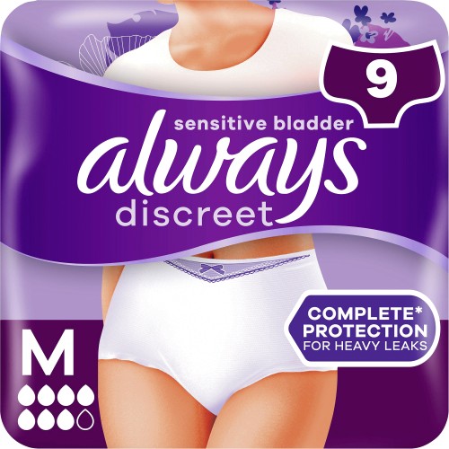 Always Discreet Panties Size M - Plus - x9, buy online