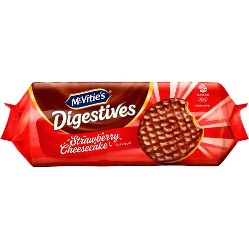 McVitie's Chocolate Digestive Strawberry Cheesecake Biscuit (243g ...