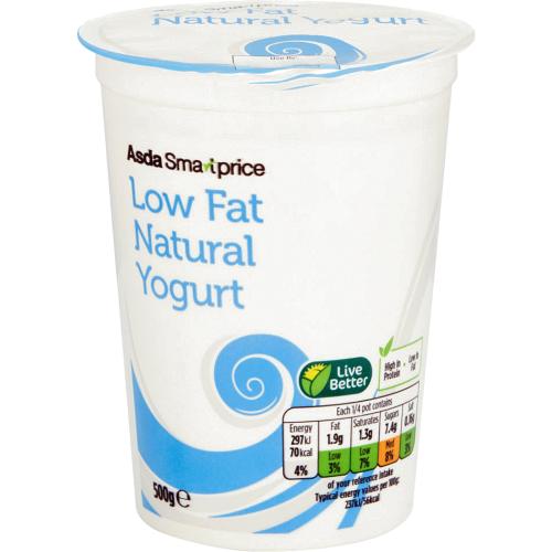 JUST ESSENTIALS by ASDA Low Fat Natural Yogurt (500g) - Compare Prices ...