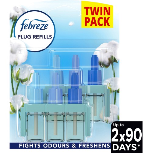 Febreze 3Volution Air Freshener Plug in Refills Twin Pack Cotton