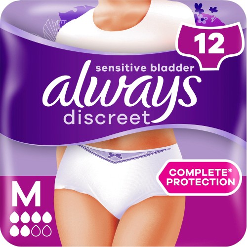 Always Discreet Pants Plus Triple Layer Incontinence Underwear Medium Pack  of 9