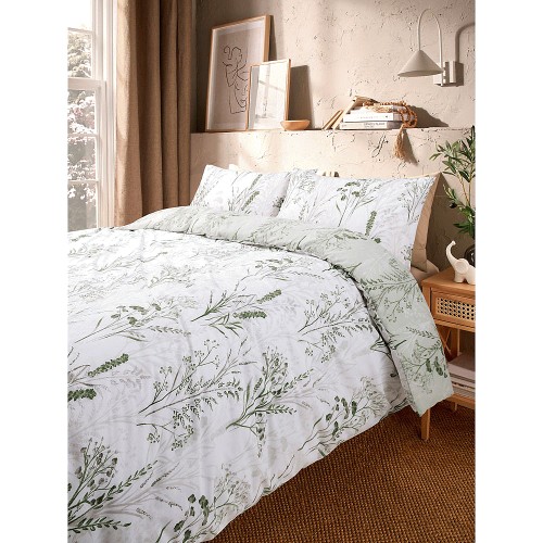 Red Parisian Mini Floral Frill Edge Reversible Duvet Set