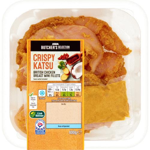 Asda Butchers Selection Crispy Katsu British Chicken Breast Mini Fillets 400g Compare