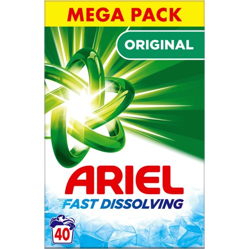 Ariel Fast Dissolving Washing Powder 40 Washes 2.4kg Compare