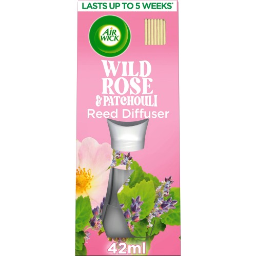 Air Wick Wild Rose Patchouli Essential Oils Reed Diffuser Lasts