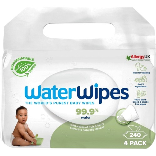 Waterful Plastic Free Baby Wipes, 99.9% Purified Water Wipes