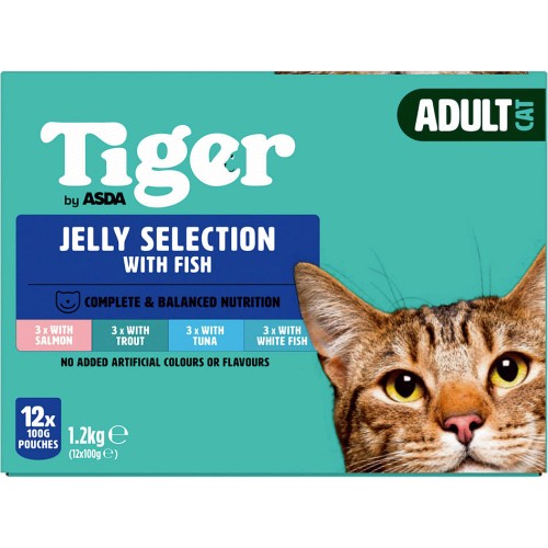 Tiger by ASDA Pate Selection With Fish Adult Cat Food 8x100 Compare Prices Where To Buy Trolley