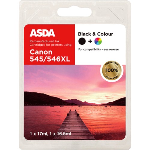 ASDA Canon PG545XL CL546XL Black & Colour Ink Cartridges Compare