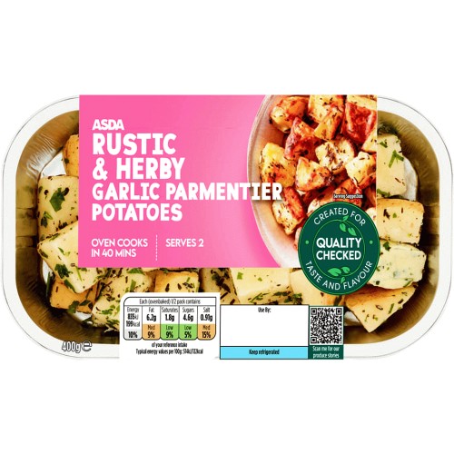 ASDA Rustic & Herby Garlic Parmentier Potatoes (400g) Compare Prices