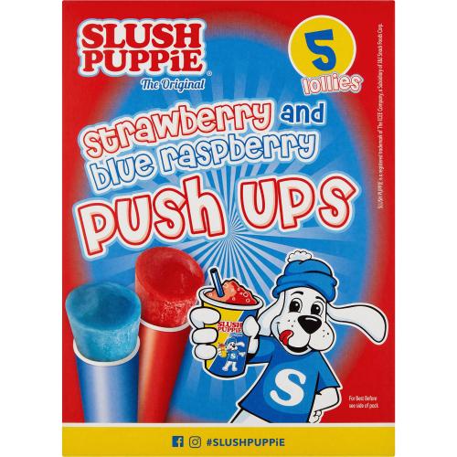 Slush Puppie The Original Strawberry And Blue Raspberry Push Ups Lollies 5 X 80ml 400ml 0475