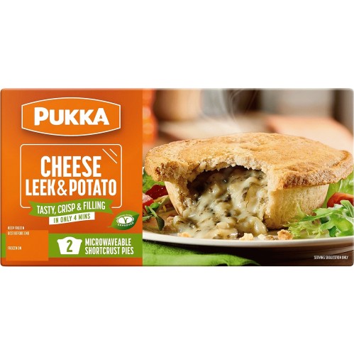 Pukka 2 Cheese Leek & Potato Microwave Pies (388g) - Compare Prices ...