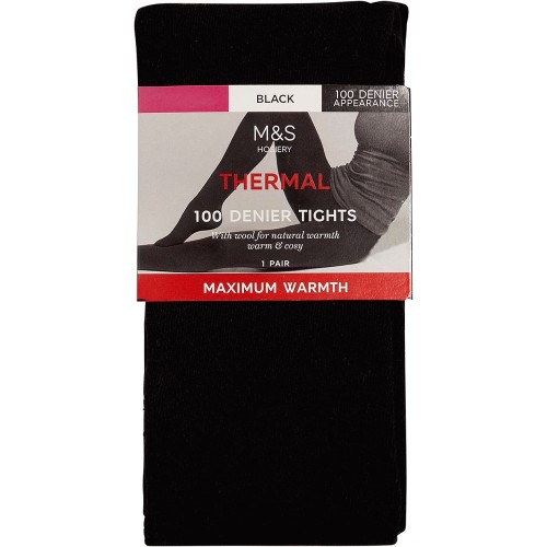 M&S Womens 100 Denier Thermal Tights Small Black 1pair - Compare Prices &  Where To Buy 